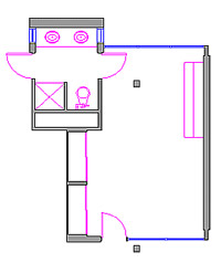 CAD drawing of room layout