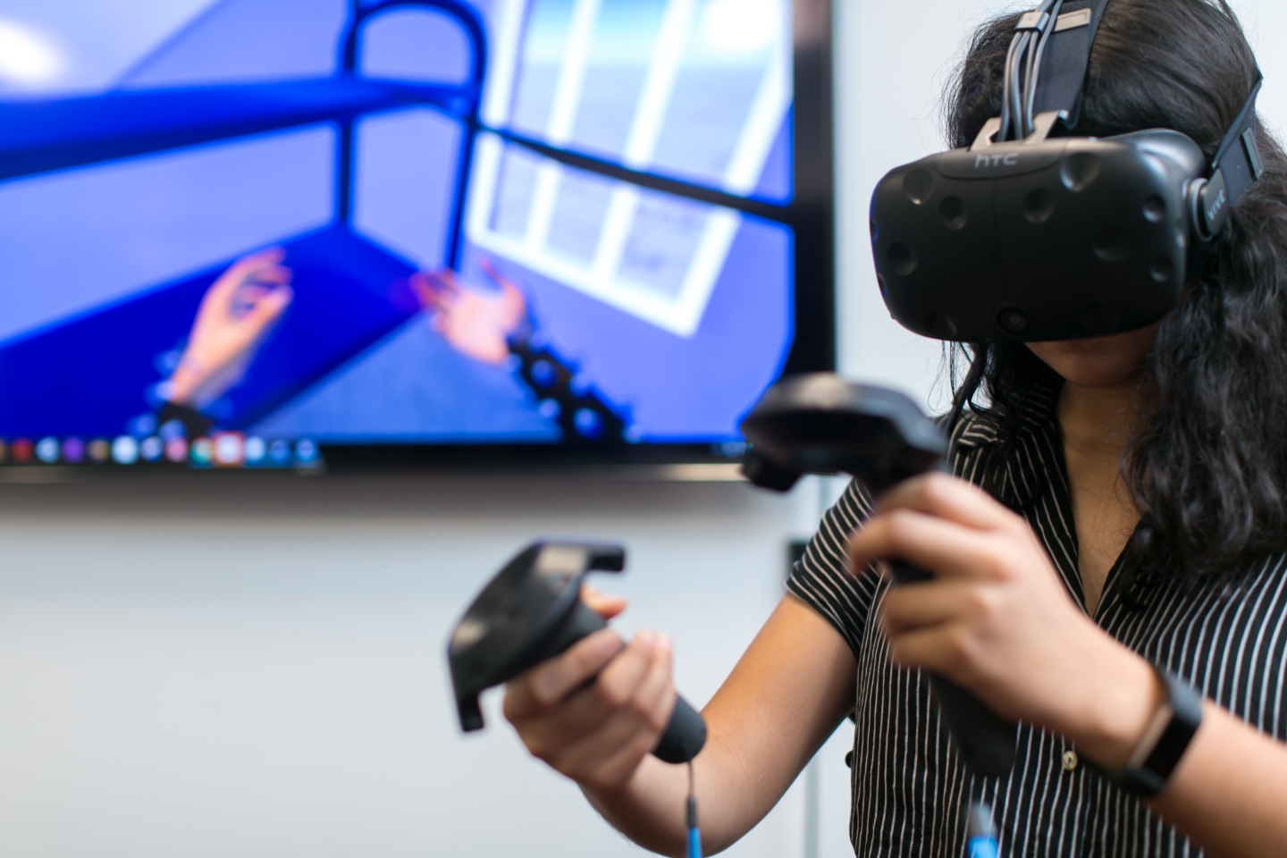 A Trinity student work on their AR-VR project