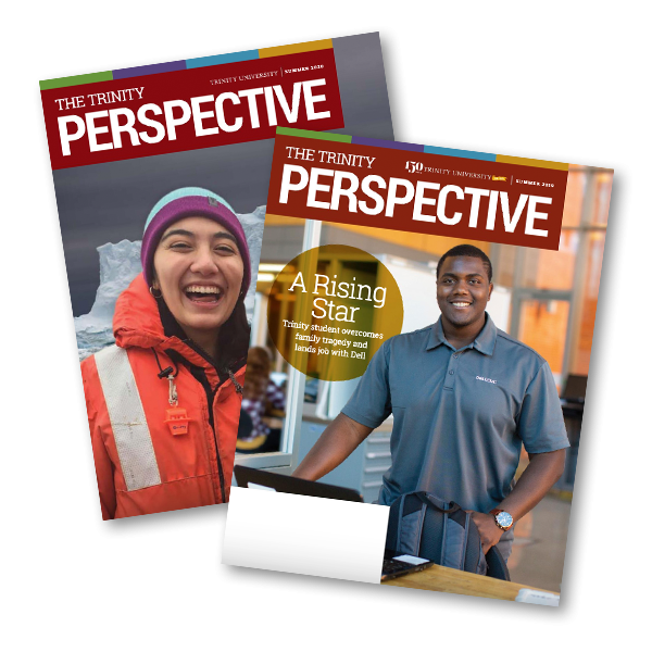stack of Trinity perspective magazines
