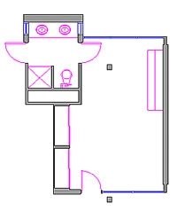 CAD drawing of room layout