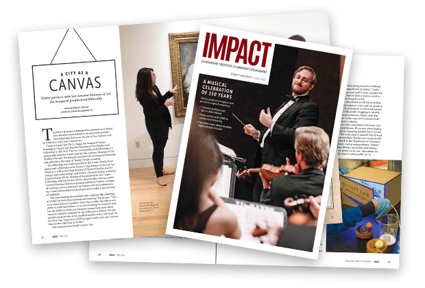 a stack of open impact magazines