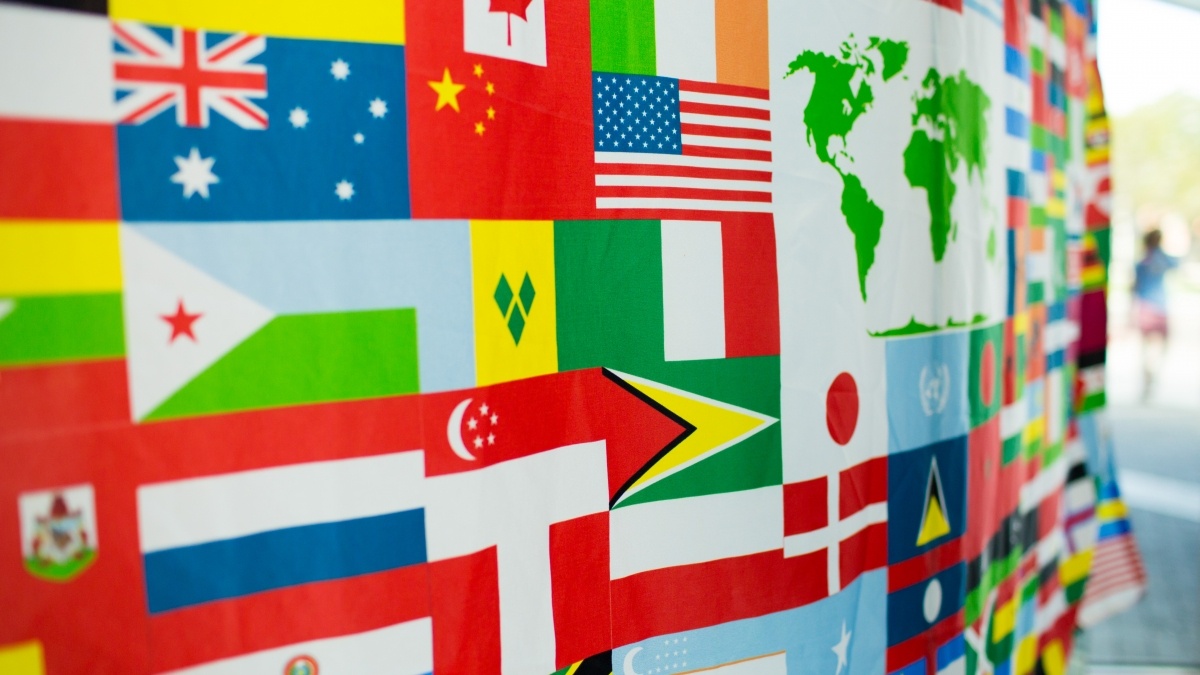 Collage of flags from different countries