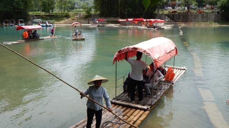 Asian fishing rafts 